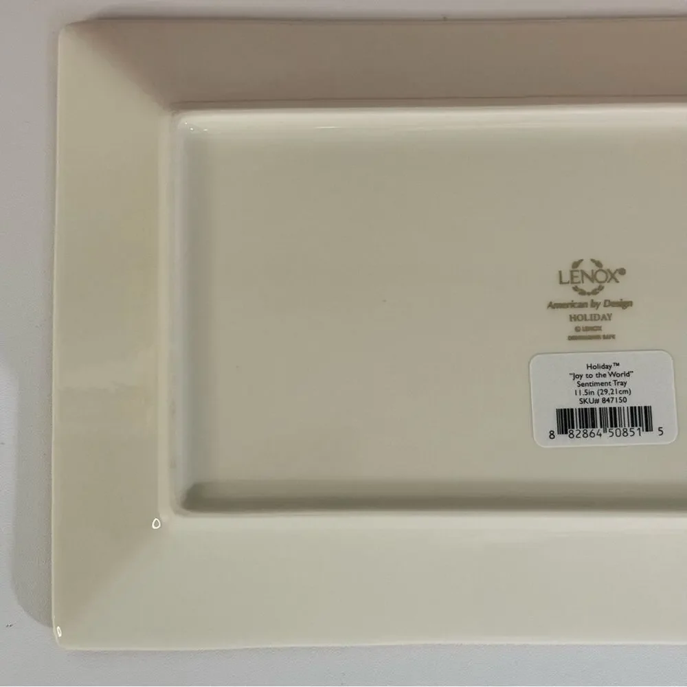 NIB Lenox‎ Holiday Joy To The World Rectangular Sentiment Tray 11